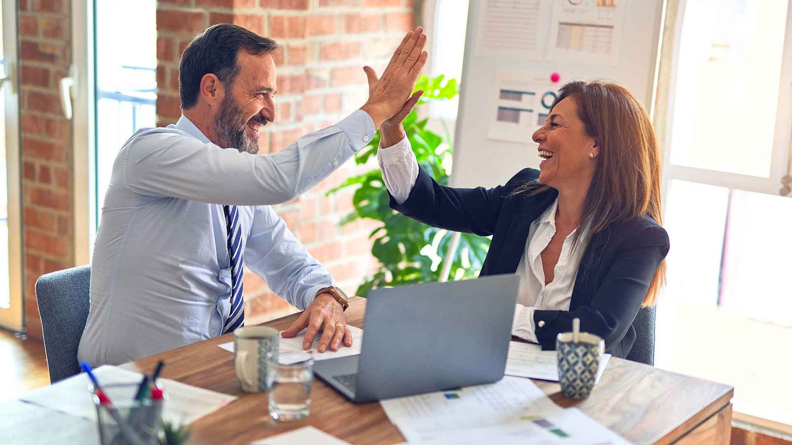 business happy moments